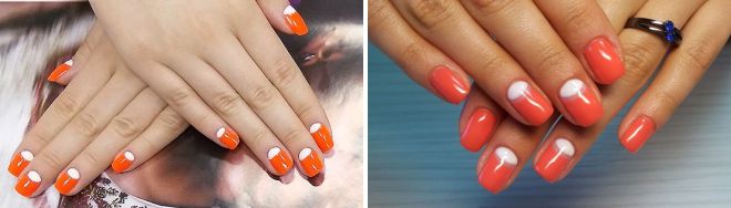 оранжевый лунный маникюр оранжевый лунный маникюр
