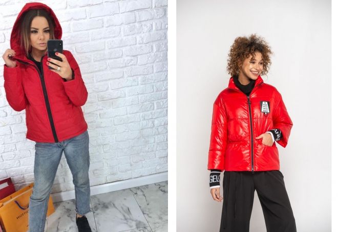 красная женская весенняя куртка красная женская весенняя куртка