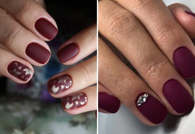 бордовый матовый маникюр на короткие ногти бордовый матовый маникюр на короткие ногти