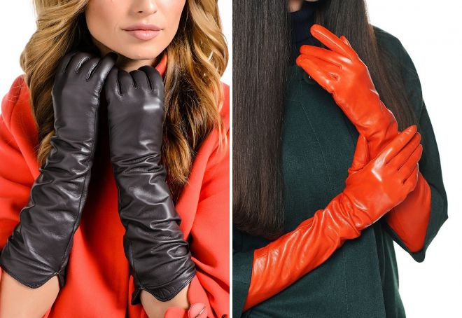 длинные кожаные перчатки длинные кожаные перчатки