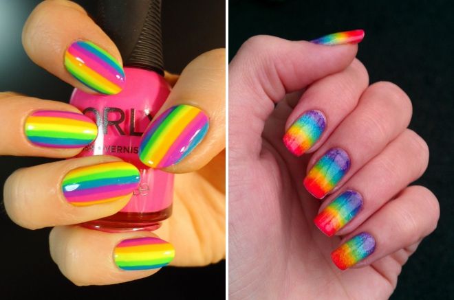 идеи радужного маникюра идеи радужного маникюра