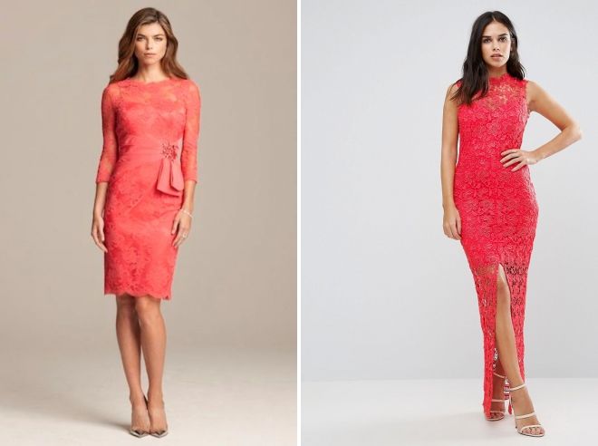 коралловое кружевное платье коралловое кружевное платье