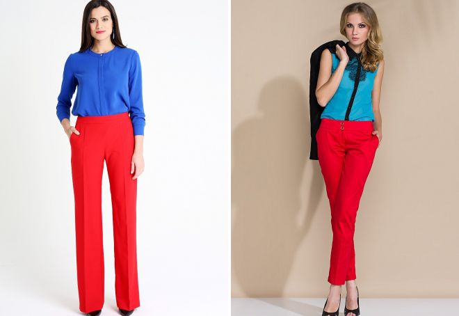 красные классические брюки красные классические брюки