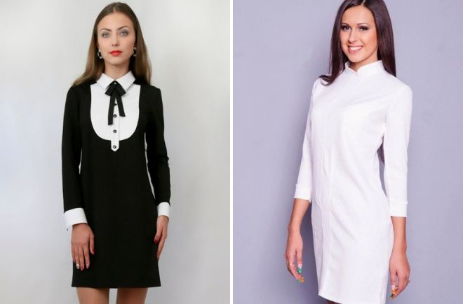 платье с белым воротником стойкой платье с белым воротником стойкой