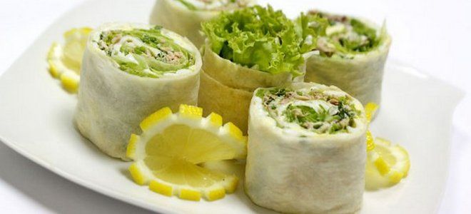 роллы в лаваше с тунцом роллы в лаваше с тунцом