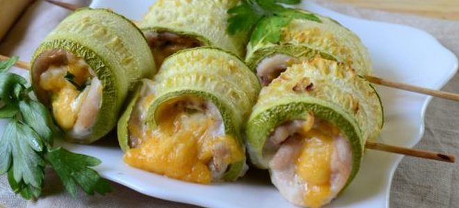 рулетики из кабачков с куриной грудкой рулетики из кабачков с куриной грудкой