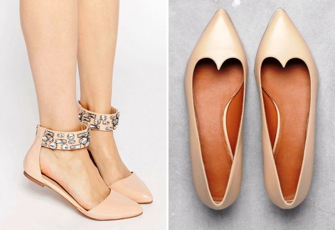 бежевые балетки с острым носом бежевые балетки с острым носом