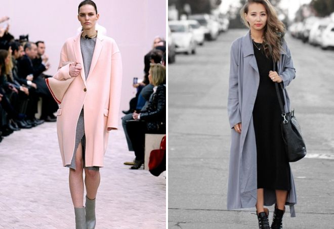 пальто оверсайз с платьем пальто оверсайз с платьем