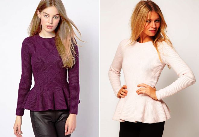 вязаные кофты с баской вязаные кофты с баской