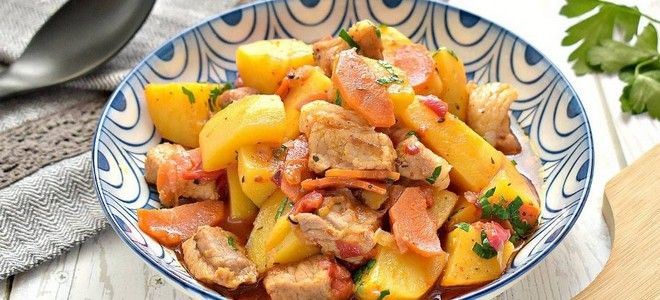 жаркое из свинины с картошкой в казане жаркое из свинины с картошкой в казане
