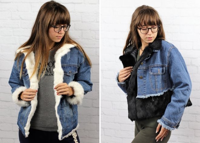 женская зимняя джинсовая куртка с мехом женская зимняя джинсовая куртка с мехом