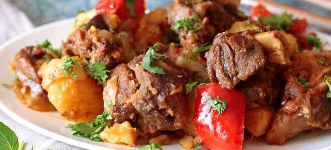 баранина с овощами в казане баранина с овощами в казане