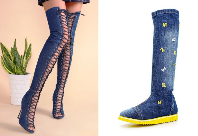 джинсовые летние сапоги джинсовые летние сапоги