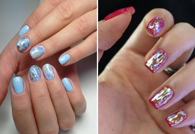 маникюр с дизайном битое стекло маникюр с дизайном битое стекло