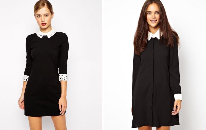 платье с белым воротником и манжетами платье с белым воротником и манжетами