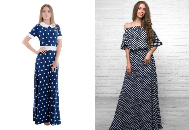 платье в пол в горошек платье в пол в горошек