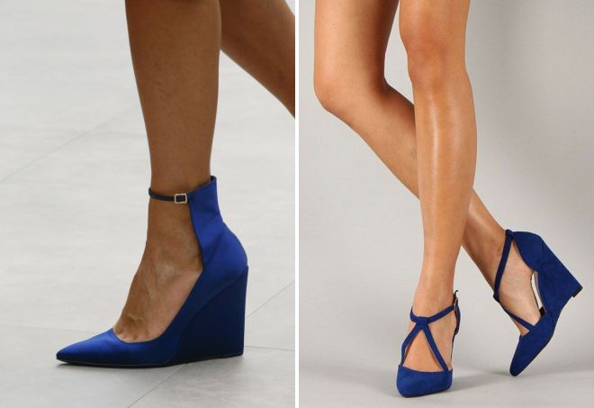 синие туфли на танкетке синие туфли на танкетке