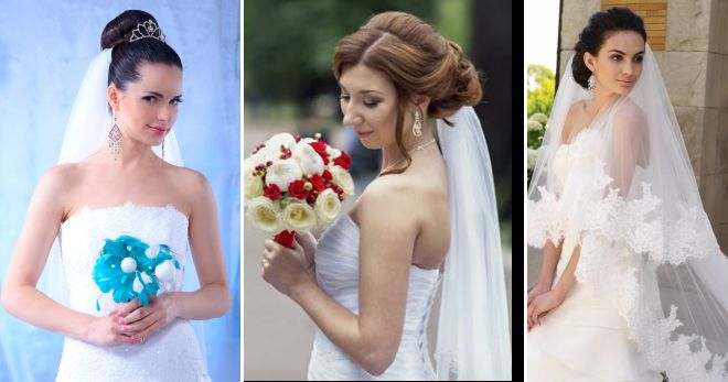 свадебная причемка пучок с фатой свадебная причемка пучок с фатой