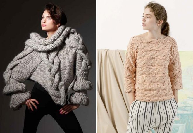 вязаные свитера с косами вязаные свитера с косами