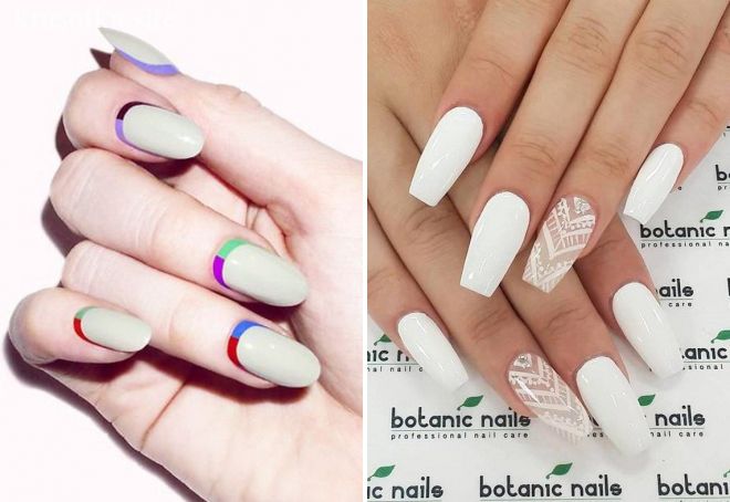 белый маникюр на длинные ногти белый маникюр на длинные ногти