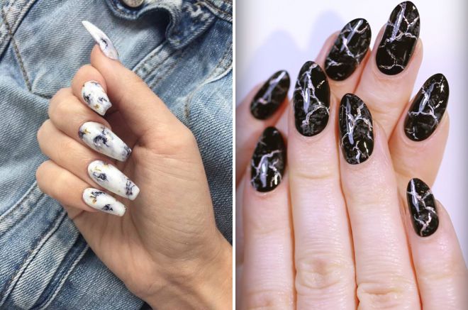 дизайн ногтей мраморный камень дизайн ногтей мраморный камень