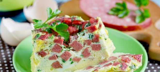 фото7 как приготовить омлет с колбасой