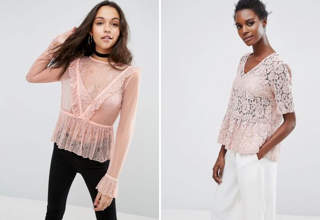 кружевная блузка с баской кружевная блузка с баской