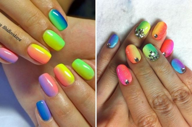 маникюр радужный градиент маникюр радужный градиент