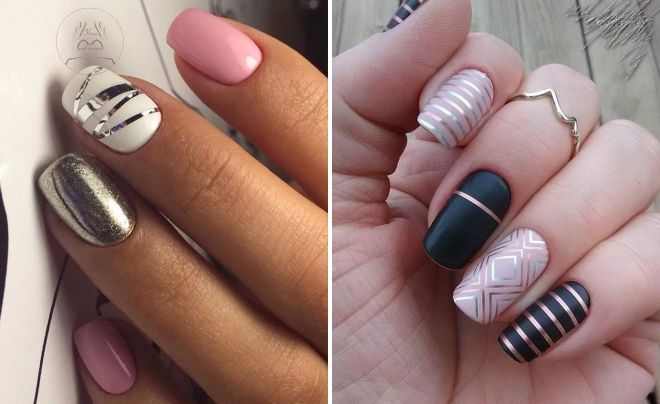 маникюр с блестящими полосками маникюр с блестящими полосками