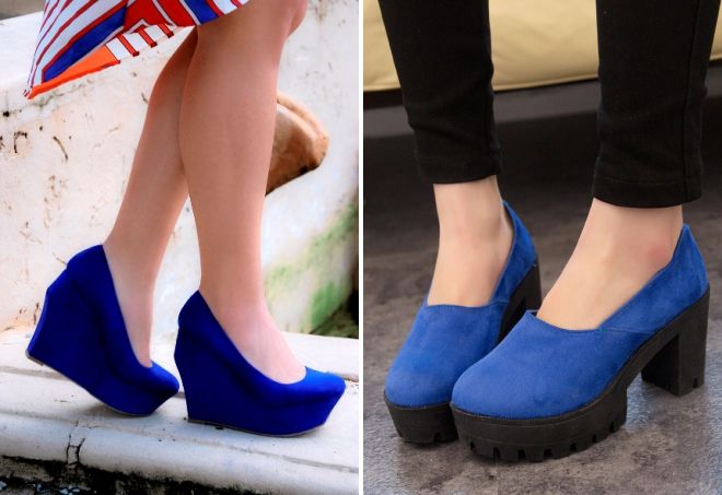 синие туфли на платформе синие туфли на платформе