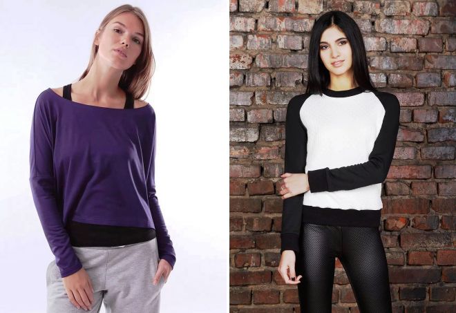 спортивная кофта с длинным рукавом