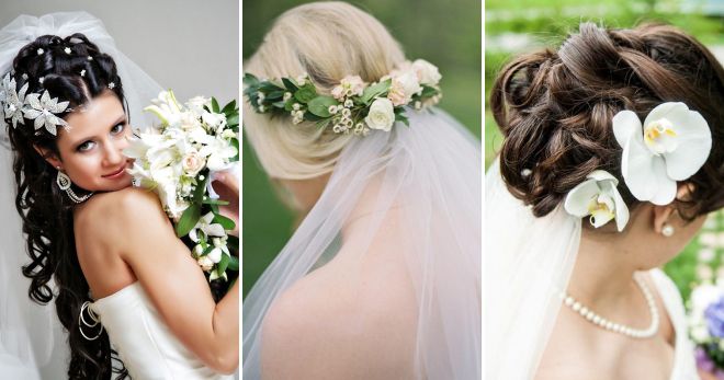 свадебная причемка с цветами и фатой свадебная причемка с цветами и фатой