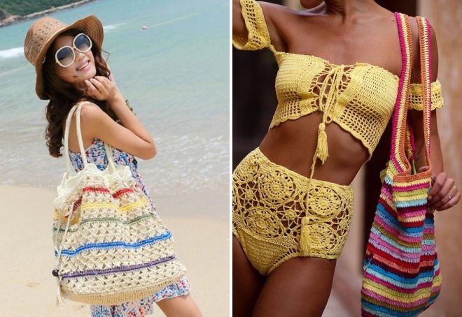 вязаная пляжная сумка вязаная пляжная сумка