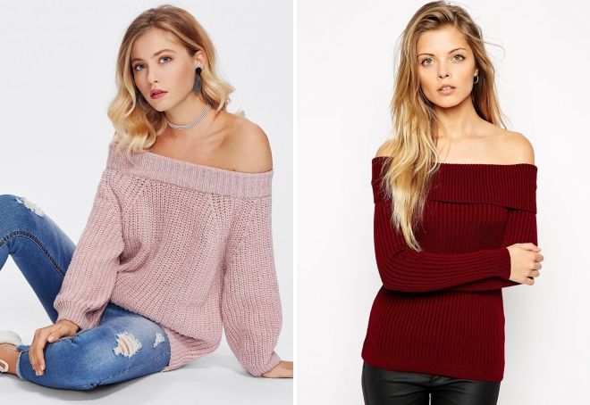 вязаный свитер со спущенными плечами вязаный свитер со спущенными плечами