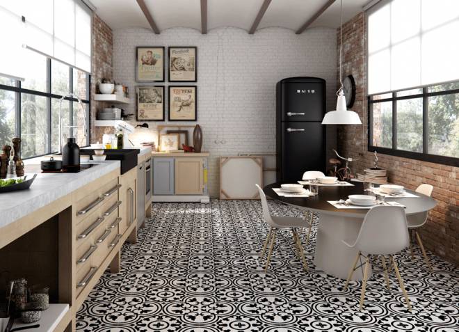 черно белый пол в интерьере черно белый пол в интерьере