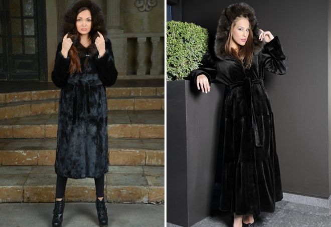 длинная черная норковая шуба длинная черная норковая шуба