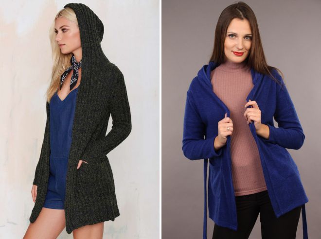 кардиган с капюшоном без пуговиц кардиган с капюшоном без пуговиц