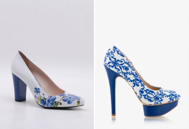 модные синие туфли модные синие туфли