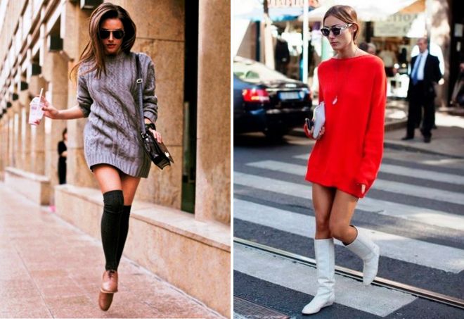 с чем носить платье свитер с чем носить платье свитер
