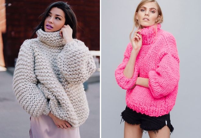 вязаный свитер из толстой пряжи вязаный свитер из толстой пряжи