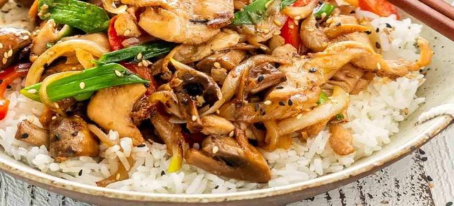 жареные опята с мясом жареные опята с мясом