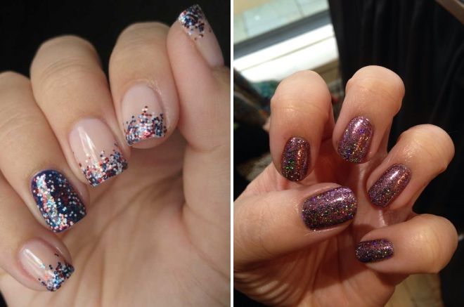 блестящий маникюр с блестками блестящий маникюр с блестками