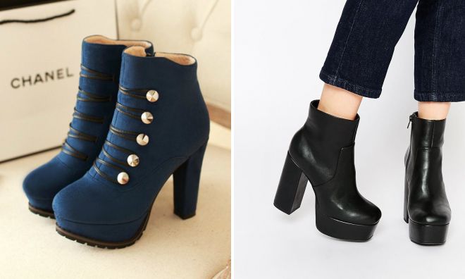 ботильоны на платформе и толстом каблуке ботильоны на платформе и толстом каблуке