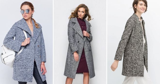 Демисезонное буклированное пальто серое Демисезонное буклированное пальто серое