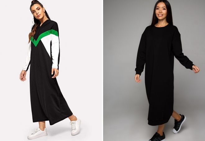 длинное платье свитшот длинное платье свитшот