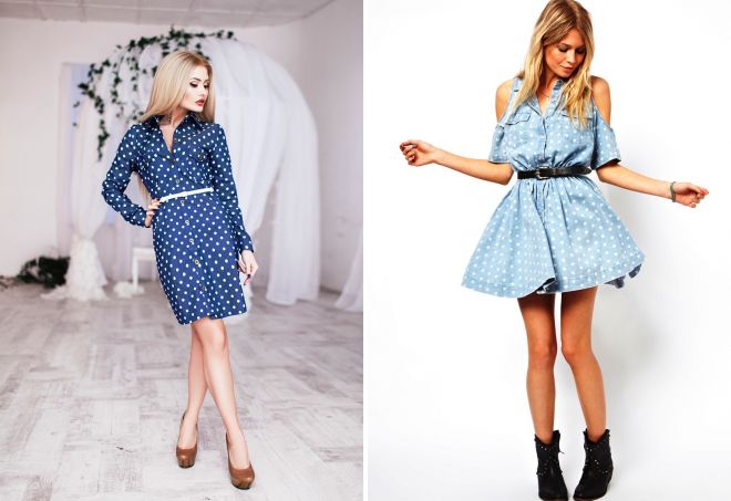 джинсовое платье в горошек джинсовое платье в горошек