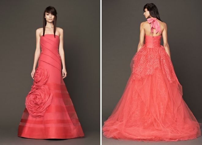 коралловое свадебное платье коралловое свадебное платье
