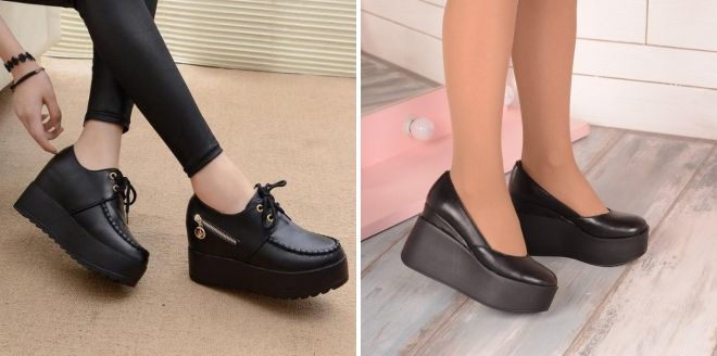 кожаные туфли на платформе кожаные туфли на платформе
