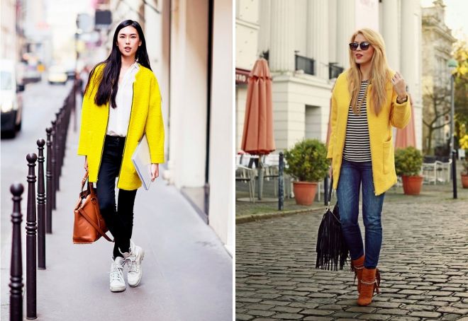 Пальто желтого цвета Пальто желтого цвета