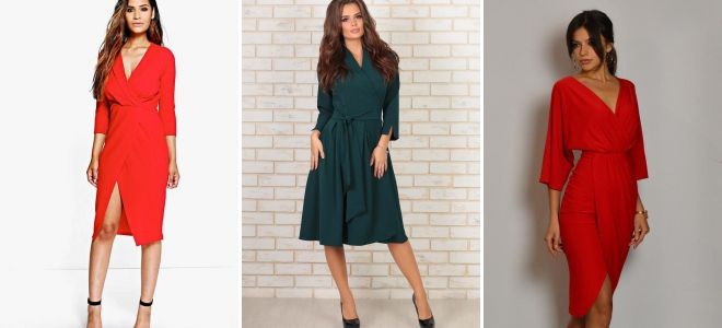 Платье миди с запахом Платье миди с запахом